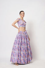 Load image into Gallery viewer, Lavender Chinon Silk Print With Sequins Work Lehenga Choli ClothsVilla.com
