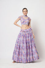 Load image into Gallery viewer, Lavender Chinon Silk Print With Sequins Work Lehenga Choli ClothsVilla.com