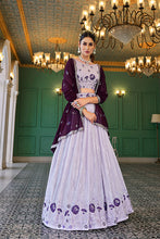 Load image into Gallery viewer, Lavender Thread With Sequins Embroidered Work Lehenga Choli ClothsVilla.com