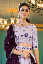 Load image into Gallery viewer, Lavender Thread With Sequins Embroidered Work Lehenga Choli ClothsVilla.com