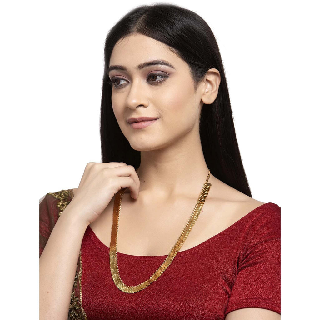 Laxmi Coin Necklace Gold-plated Plated Brass Chain ClothsVilla