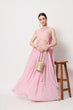 Load image into Gallery viewer, Pink Georgette Crush Pattern On Lehenga Choli ClothsVilla.com