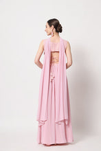 Load image into Gallery viewer, Pink Georgette Crush Pattern On Lehenga Choli ClothsVilla.com