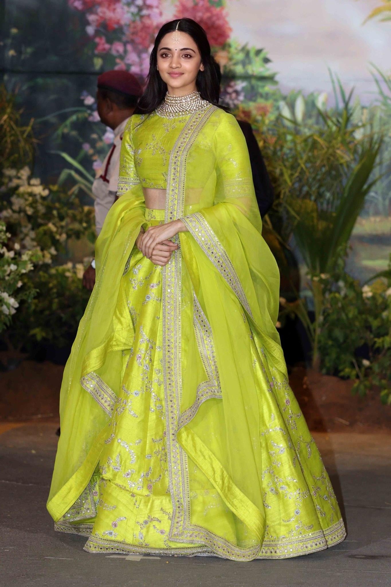 Lemon Yellow Bollywood Style Lehenga with heavy Embroidery work ClothsVilla Main image