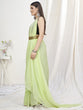 Load image into Gallery viewer, Light Fern Green Pre-Stitched Blended Silk Saree ClothsVilla
