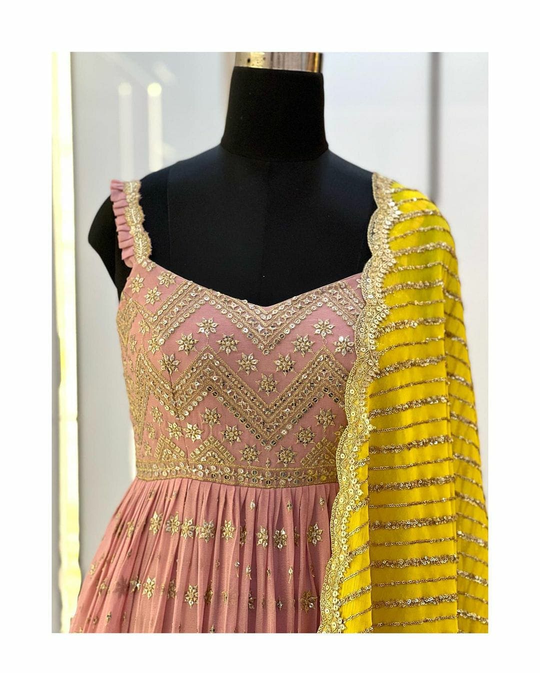 Light Pink Colour Gown Indian Designer Wedding Gown Clothsvilla