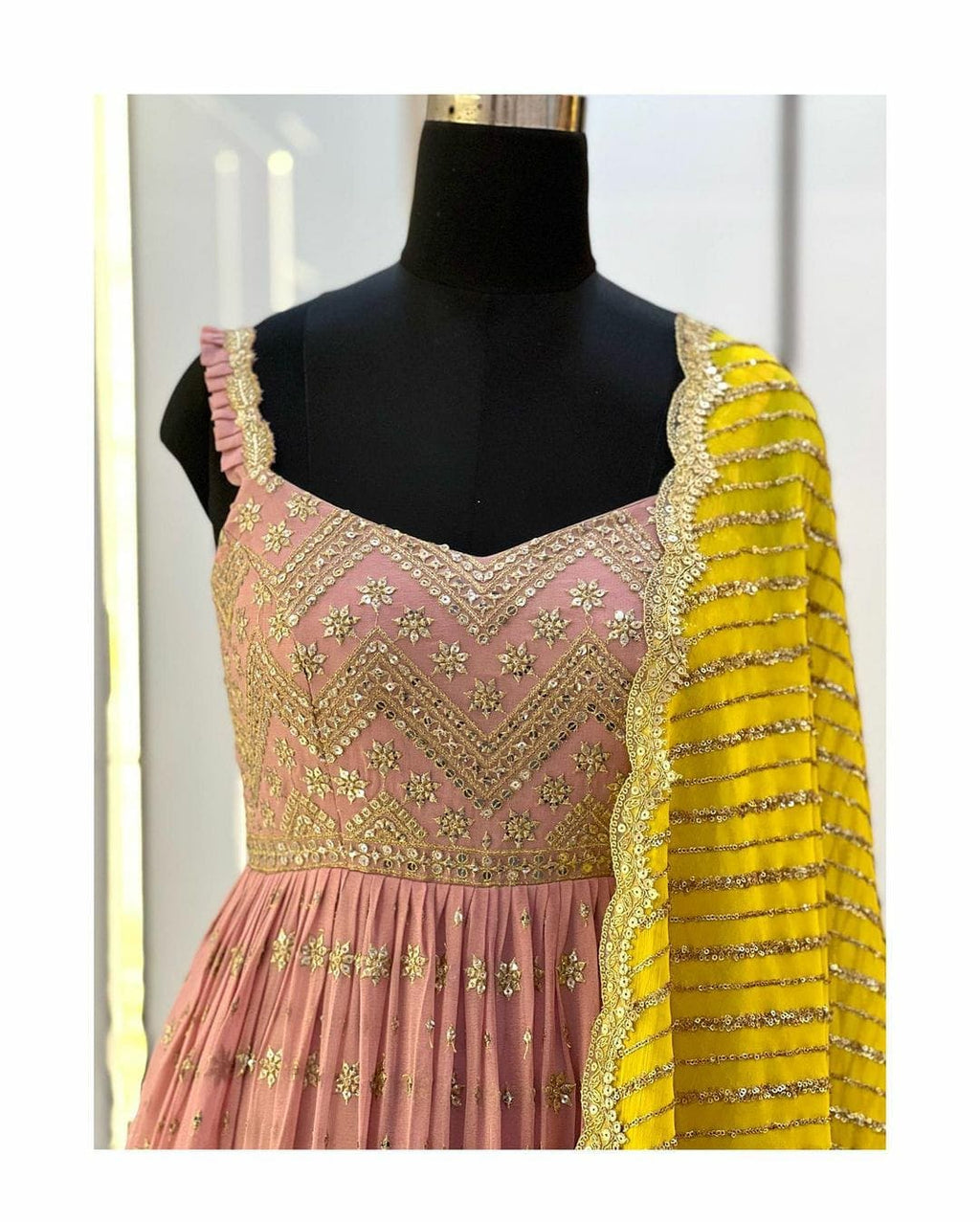 Light Pink Colour Gown Indian Designer Wedding Gown Clothsvilla
