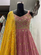 Load image into Gallery viewer, Light Pink Colour Gown Indian Designer Wedding Gown Clothsvilla