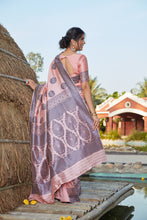 Load image into Gallery viewer, Light Pink Weaving Banarasi Silk Festival Wear Saree ClothsVilla