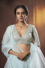 Load image into Gallery viewer, Light Blue Pakistani Net Lehenga Choli For Indian Festivals &amp; Weddings - Sequence Embroidery Work, Resham Embroidery Work, Clothsvilla