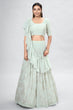 Load image into Gallery viewer, Light Green Indian Georgette Lehenga Choli With Ruffle Dupatta For Indian Festival &amp; Weddings - Sequence Embroidery Work, Clothsvilla