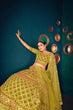 Load image into Gallery viewer, Lime Green Gotta Work Georgette Wedding Lehenga Choli ClothsVilla