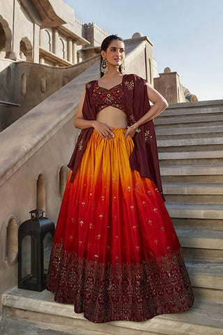 Low Price Offer Exclusive Mirror Work Lehenga Choli Collection ClothsVilla.com