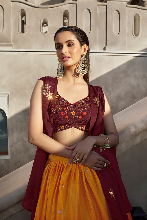 Low Price Offer Exclusive Mirror Work Lehenga Choli Collection ClothsVilla.com
