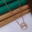 Lucky Word Round Gold Pendant with Chain Swarovski Crystal Brass Plated Brass Chain ClothsVilla