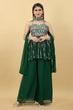 Load image into Gallery viewer, Luxuriant Dark Green Color Thread Sequence Sharara Suit Clothsvilla