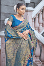 Load image into Gallery viewer, Light Blue Banarasi Silk With Zari Weaving Clothsvilla