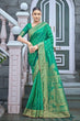 Load image into Gallery viewer, Sea Green Banarasi Silk Saree With Zari Weaving Work Clothsvilla