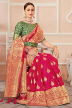 Load image into Gallery viewer, Magenta Pink Banarasi Silk Saree With Zari Weaving Work Clothsvilla