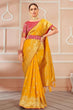 Load image into Gallery viewer, Yellow Banarasi Silk Saree With Zari Weaving Work Clothsvilla