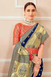 Load image into Gallery viewer, Blue Banarasi Silk Saree With Zari Weaving Work Clothsvilla