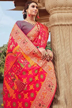 Load image into Gallery viewer, Rani Pink Banarasi Silk Saree With Zari Weaving Work Clothsvilla