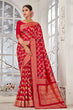 Load image into Gallery viewer, Red Banarasi Silk Saree With Zari Weaving Work Clothsvilla