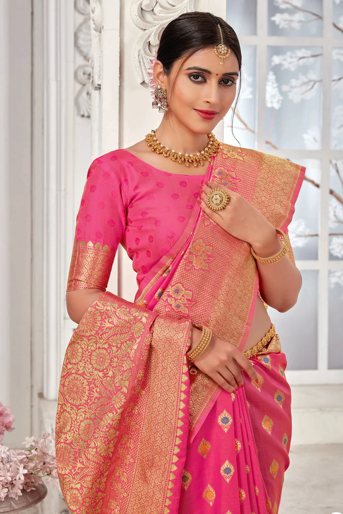 Buy pink banarasi saree online on Karagiri BUY NOW ON SALE – Karagiri Global