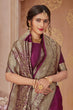 Load image into Gallery viewer, Magenta Banarasi Silk Saree With Zari Weaving Work Clothsvilla