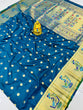 Load image into Gallery viewer, Dazzling Blue Paithani Silk Saree With Desiring Blouse Piece Manzar-Paithani Silk