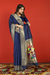 Load image into Gallery viewer, Prodigal Navy Blue Paithani Silk Saree With Surpassing Blouse Piece Manzar-Paithani Silk