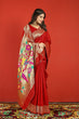 Load image into Gallery viewer, Splendorous Red Paithani Silk Saree With Ratatouille Blouse Piece Manzar-Paithani Silk