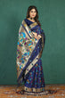 Load image into Gallery viewer, Surreptitious Navy Blue Paithani Silk Saree With Magnetic Blouse Piece Manzar-Paithani Silk