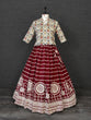 Load image into Gallery viewer, Maroon Color Paper Mirror And Thread Embroidery Work Georgette Lehenga Choli Clothsvilla