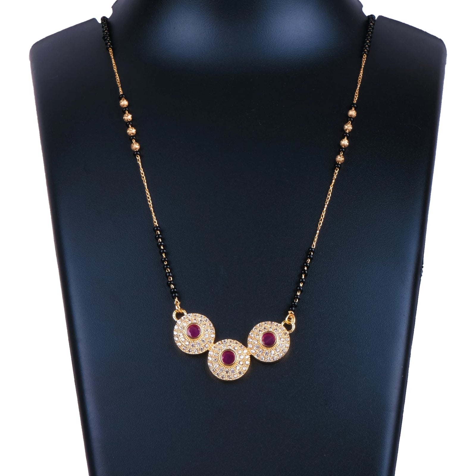 Maroon Dimond Mangal sutra Brass Mangalsutra ClothsVilla