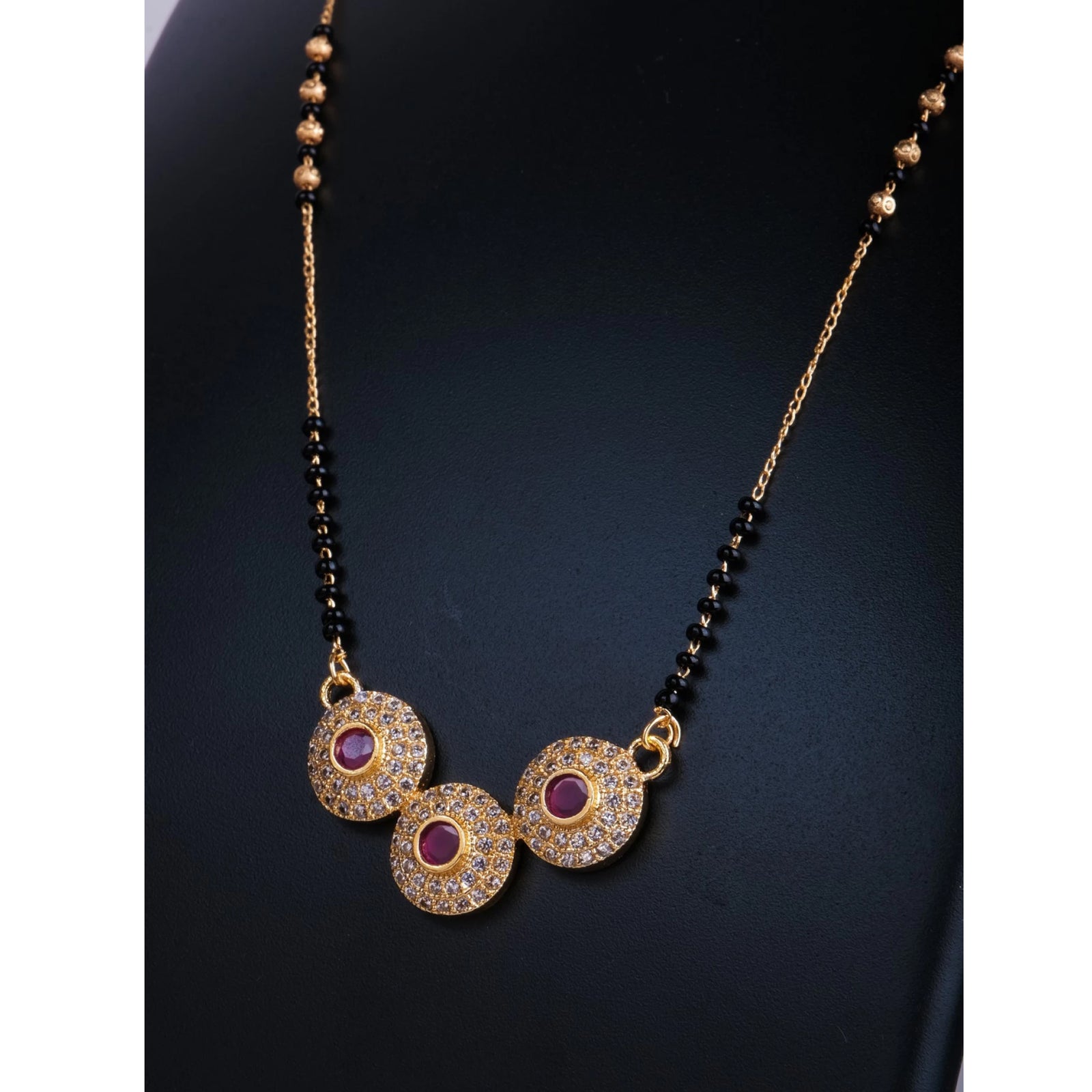 Maroon Dimond Mangal sutra Brass Mangalsutra ClothsVilla