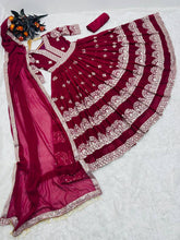 Load image into Gallery viewer, Maroon Anarkali Gown in Faux Georgette with Embroidery Sequence Work ClothsVilla