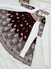 Load image into Gallery viewer, Maroon Anarkali Gown in Velvet with Sequence Work ClothsVilla