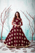 Load image into Gallery viewer, Maroon Anarkali Long Gown With Metalic Foil Work And India Bridal, Wedding, Party And Engagement Ceremony Wearing Gown For Women ClothsVilla