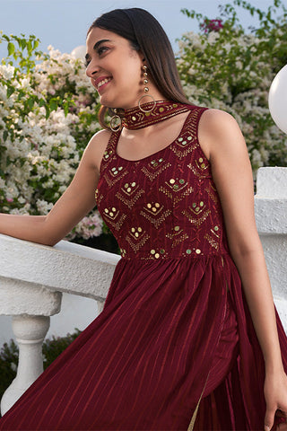 Georgette Thread And Sequins Embroidered Work Salwar Suit ClothsVilla.com