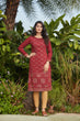 Load image into Gallery viewer, Maroon Mukaish Worked Cotton Readymade Kurti ClothsVilla
