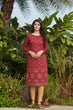 Load image into Gallery viewer, Maroon Mukaish Worked Cotton Readymade Kurti ClothsVilla