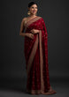 Load image into Gallery viewer, Maroon Saree In Vichitra Silk With Dori And Sequence Work Clothsvilla