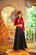 Load image into Gallery viewer, Maroon With Black Color Navratri Special Ready To Wear Croptop Lehenga Clothsvilla