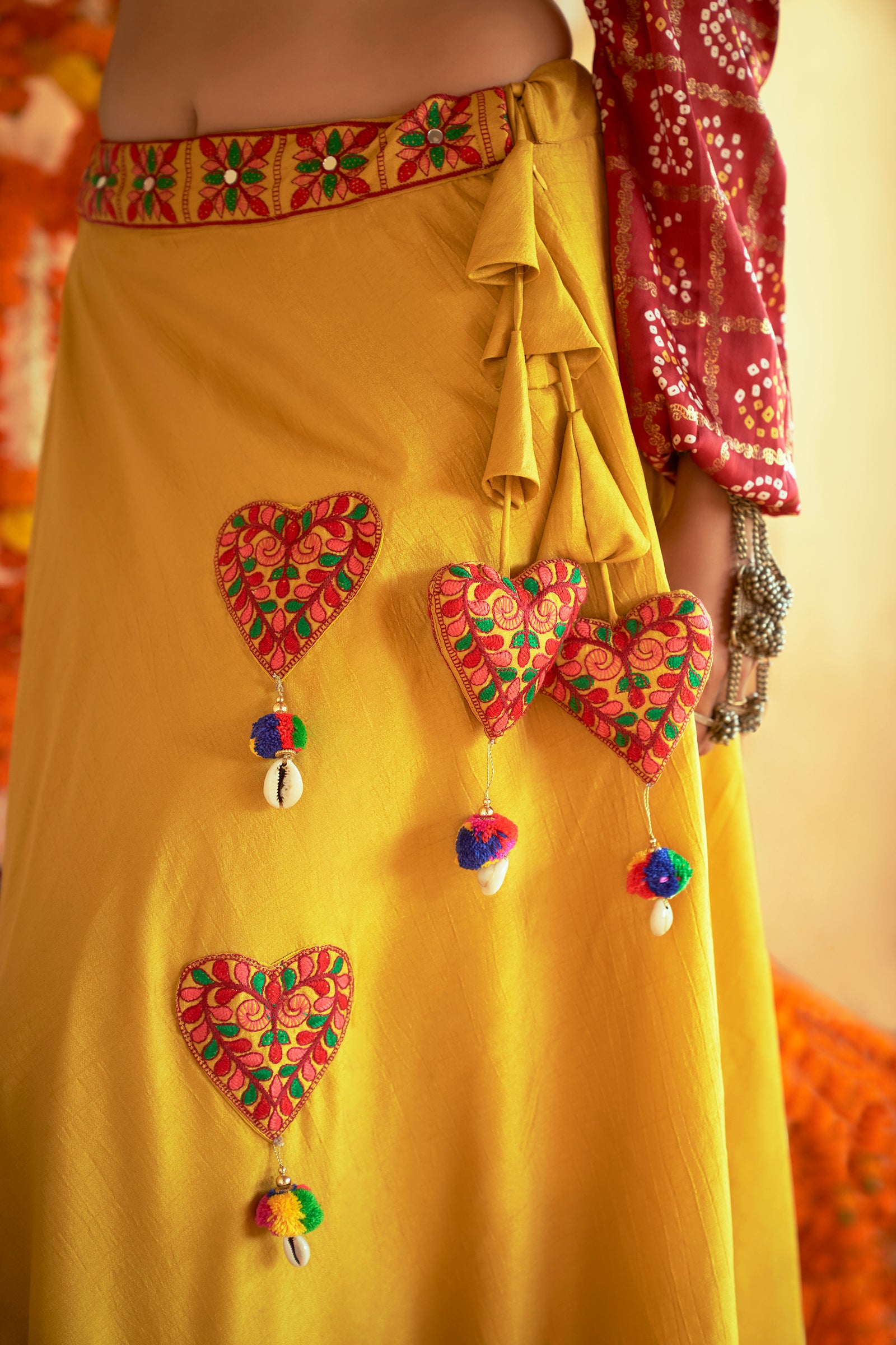 Maroon With Green Color Navratri Special Ready To Wear Croptop Lehenga Clothsvilla