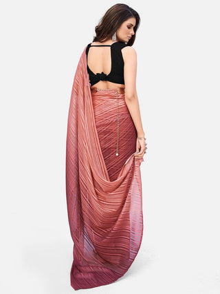 Marvellous Pink Ready to wear Saree With Belt ClothsVilla