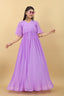 Marvelous Lavender Color Pleated Gown Clothsvilla