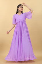 Load image into Gallery viewer, Marvelous Lavender Color Pleated Gown Clothsvilla