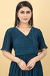 Load image into Gallery viewer, Marvelous Teal Blue Color Pleated Gown Clothsvilla