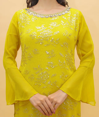 Masturd Pakistani Chinon Plazo Suit For Indian Festival & Weddings - Sequence Embroidery Work, Thread Embroidery Work, Clothsvilla